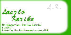 laszlo kariko business card
