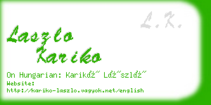 laszlo kariko business card